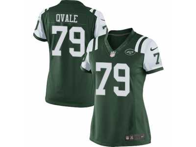 Women's Nike New York Jets #79 Brent Qvale Limited Green Team Color NFL Jersey