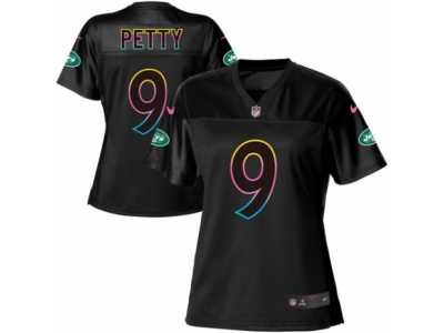 Women's Nike New York Jets #9 Bryce Petty Game Black Fashion NFL Jersey