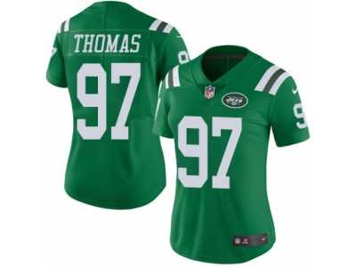 Women's Nike New York Jets #97 Lawrence Thomas Limited Green Rush NFL Jersey