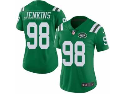 Women's Nike New York Jets #98 Jarvis Jenkins Limited Green Rush NFL Jersey