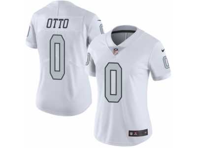 Women's Nike Oakland Raiders #0 Jim Otto Limited White Rush NFL Jersey