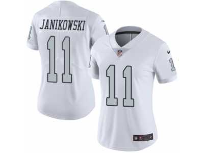 Women's Nike Oakland Raiders #11 Sebastian Janikowski Limited White Rush NFL Jersey