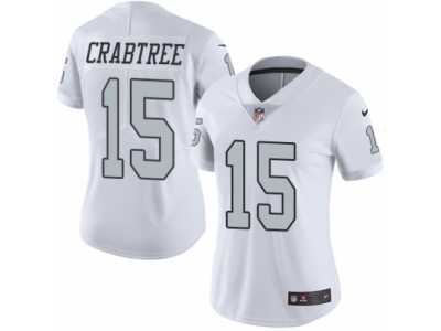 Women's Nike Oakland Raiders #15 Michael Crabtree Limited White Rush NFL Jersey