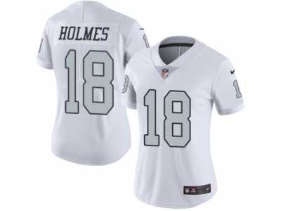 Women's Nike Oakland Raiders #18 Andre Holmes Limited White Rush NFL Jersey