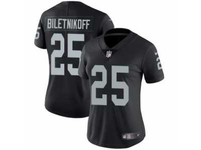 Women's Nike Oakland Raiders #25 Fred Biletnikoff Vapor Untouchable Limited Black Team Color NFL Jersey