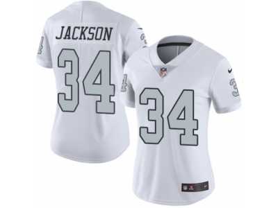 Women's Nike Oakland Raiders #34 Bo Jackson Limited White Rush NFL Jersey