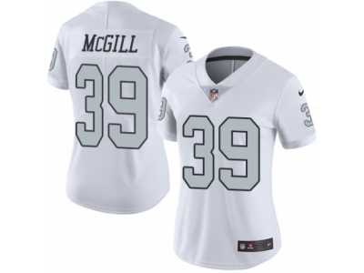 Women's Nike Oakland Raiders #39 Keith McGill Limited White Rush NFL Jersey