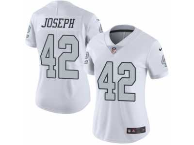 Women's Nike Oakland Raiders #42 Karl Joseph Limited White Rush NFL Jersey