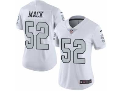 Women's Nike Oakland Raiders #52 Khalil Mack Limited White Rush NFL Jersey