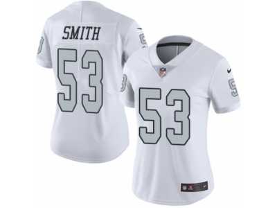 Women's Nike Oakland Raiders #53 Malcolm Smith Limited White Rush NFL Jersey