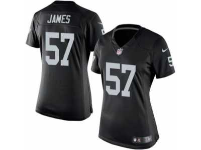 Women's Nike Oakland Raiders #57 Cory James Limited Black Team Color NFL Jersey