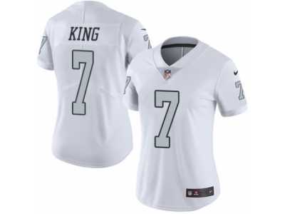Women's Nike Oakland Raiders #7 Marquette King Limited White Rush NFL Jersey