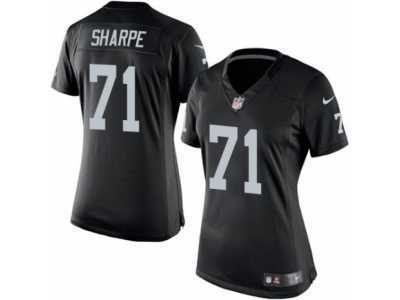 Women's Nike Oakland Raiders #71 David Sharpe Limited Black Team Color NFL Jersey