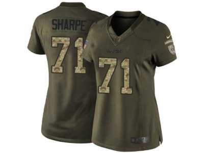 Women's Nike Oakland Raiders #71 David Sharpe Limited Green Salute to Service NFL Jersey