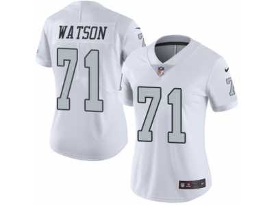 Women's Nike Oakland Raiders #71 Menelik Watson Limited White Rush NFL Jersey
