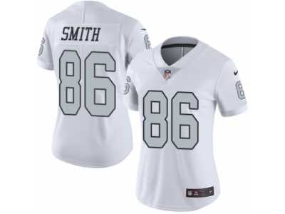 Women's Nike Oakland Raiders #86 Lee Smith Limited White Rush NFL Jersey
