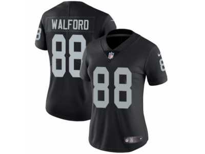 Women's Nike Oakland Raiders #88 Clive Walford Vapor Untouchable Limited Black Team Color NFL Jersey