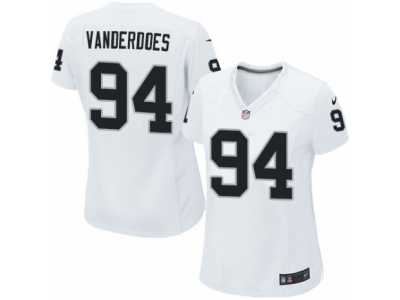 Women's Nike Oakland Raiders #94 Eddie Vanderdoes Limited White NFL Jersey