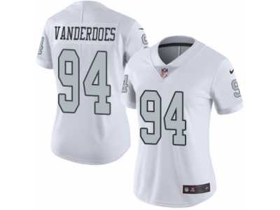 Women's Nike Oakland Raiders #94 Eddie Vanderdoes Limited White Rush NFL Jersey