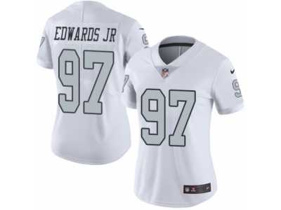 Women's Nike Oakland Raiders #97 Mario Edwards Jr Limited White Rush NFL Jersey