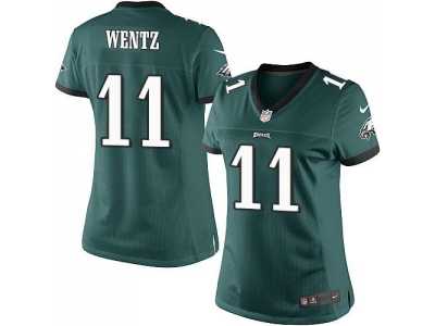 Women Nike Philadelphia Eagles #11 Carson Wentz Midnight Green Team Color Stitched NFL New Limited Jersey