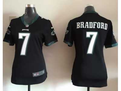 Women Nike Philadelphia Eagles #7 Sam Bradford Black Jerseys