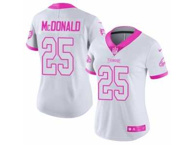 Women's Nike Philadelphia Eagles #25 Tommy McDonald Limited White-Pink Rush Fashion NFL Jersey