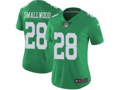 Women's Nike Philadelphia Eagles #28 Wendell Smallwood Limited Green Rush NFL Jersey
