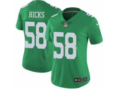 Women's Nike Philadelphia Eagles #58 Jordan Hicks Limited Green Rush NFL Jersey