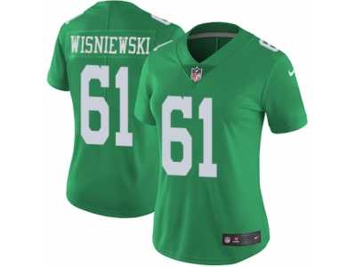 Women's Nike Philadelphia Eagles #61 Stefen Wisniewski Limited Green Rush NFL Jersey