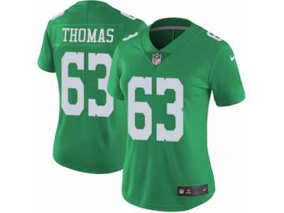 Women's Nike Philadelphia Eagles #63 Dallas Thomas Limited Green Rush NFL Jersey