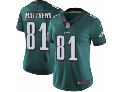 Women's Nike Philadelphia Eagles #81 Jordan Matthews Vapor Untouchable Limited Midnight Green Team Color NFL Jersey