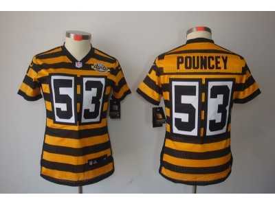 Nike Women Pittsburgh Steelers #53 Maurkice Pouncey yellow-black[Limited Team 80 Anniversary]