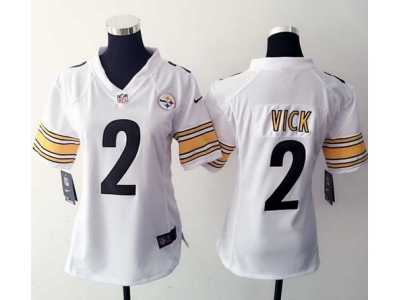 Women Nike Pittsburgh Steelers #2 Michael Vick white jerseys