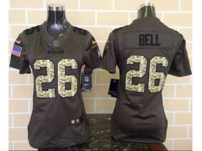Women Nike Pittsburgh Steelers #26 Le'Veon Bell Green Salute to Service Jerseys
