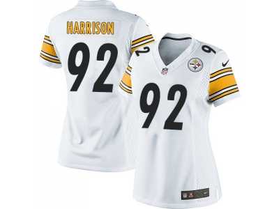 Women Nike Pittsburgh Steelers #92 James Harrison white jerseys