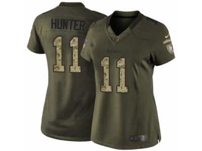 Women's Nike Pittsburgh Steelers #11 Justin Hunter Limited Green Salute to Service NFL Jersey