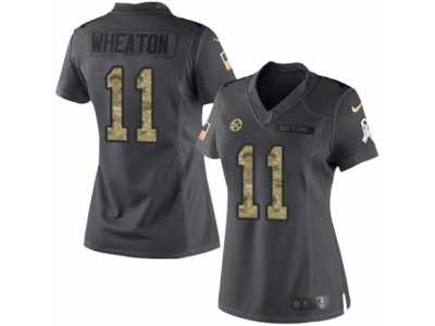 Women's Nike Pittsburgh Steelers #11 Markus Wheaton Limited Black 2016 Salute to Service NFL Jersey