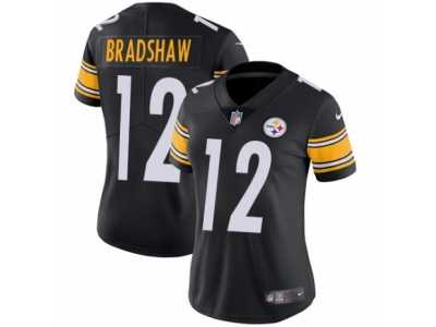 Women's Nike Pittsburgh Steelers #12 Terry Bradshaw Vapor Untouchable Limited Black Team Color NFL Jersey