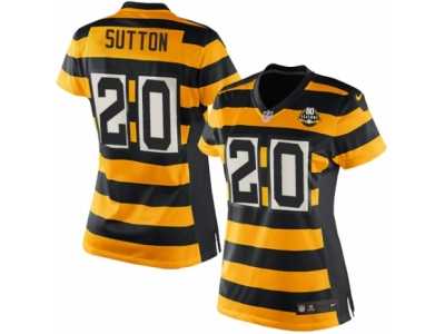 Women's Nike Pittsburgh Steelers #20 Cameron Sutton Limited Yellow Black Alternate 80TH Anniversary Throwback NFL Jersey