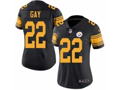 Women's Nike Pittsburgh Steelers #22 William Gay Limited Black Rush NFL Jersey