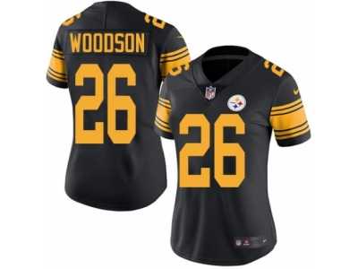 Women's Nike Pittsburgh Steelers #26 Rod Woodson Limited Black Rush NFL Jersey