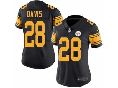 Women's Nike Pittsburgh Steelers #28 Sean Davis Limited Black Rush NFL Jersey