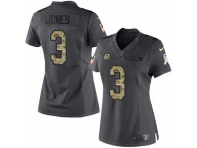 Women's Nike Pittsburgh Steelers #3 Landry Jones Limited Black 2016 Salute to Service NFL Jersey