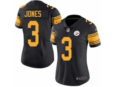 Women's Nike Pittsburgh Steelers #3 Landry Jones Limited Black Rush NFL Jersey