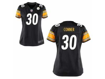 Women's Nike Pittsburgh Steelers #30 James Conner Black Team Color NFL Jersey