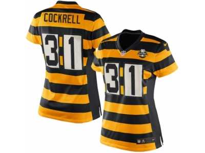 Women's Nike Pittsburgh Steelers #31 Ross Cockrell Limited Yellow Black Alternate 80TH Anniversary Throwback NFL Jersey