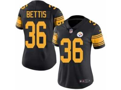 Women's Nike Pittsburgh Steelers #36 Jerome Bettis Limited Black Rush NFL Jersey