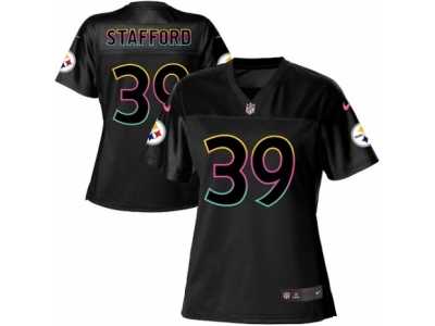 Women's Nike Pittsburgh Steelers #39 Daimion Stafford Game Black Fashion NFL Jersey