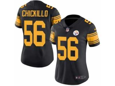 Women's Nike Pittsburgh Steelers #56 Anthony Chickillo Limited Black Rush NFL Jersey